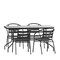 Emma and Oliver Patio Table & Chairs Set with Rectangular Metal Table with Tempered Glass Top and Stacking Chairs